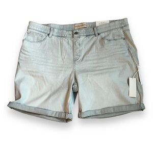 NEW Soft Surroundings Pull On Jean Shorts Ultimate Denim Pinyon Wash Size 3X